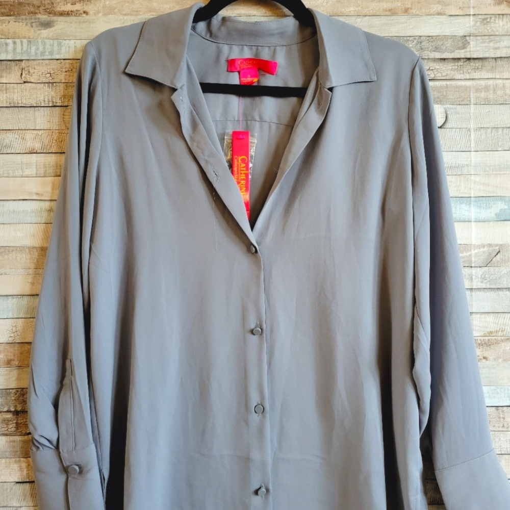 NWT Catherine Malandrino grey blouse